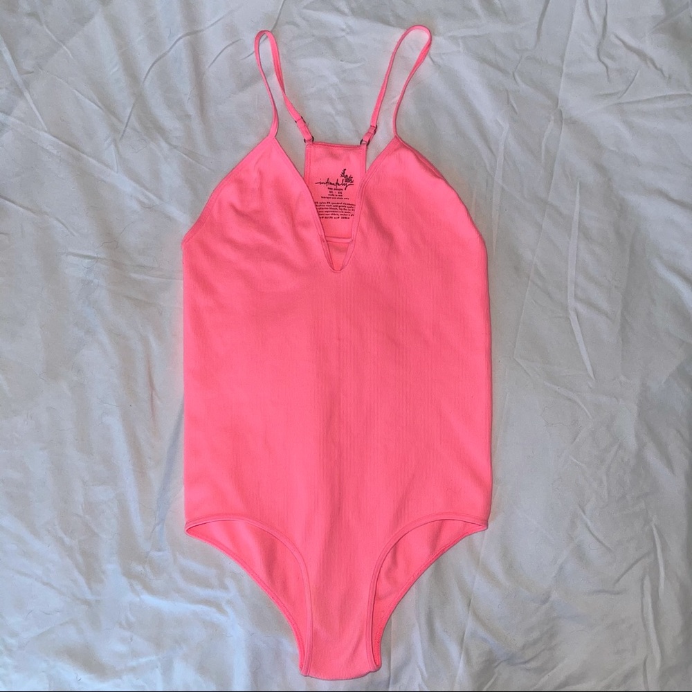 Free People ✌🏻Hot Hot 🥵 Neon Pink Bodyodyodysuit